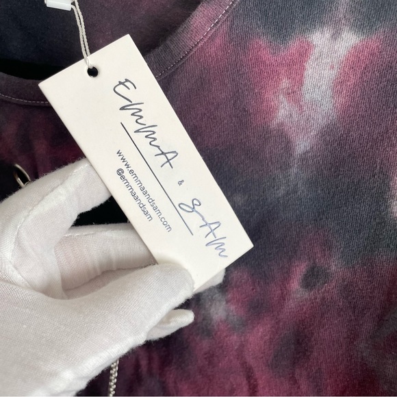 NWT Emma & Sam Tie Dye Purple Crop Top - Picture 5 of 6